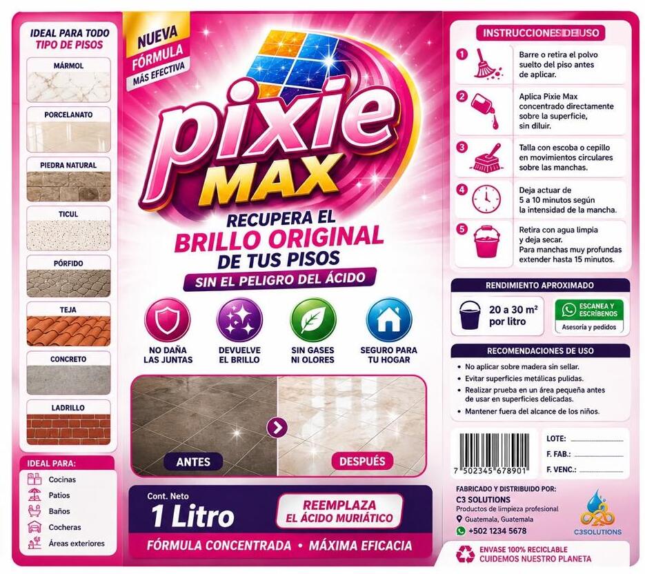 Infografía Pixie Max - Beneficios y modo de uso